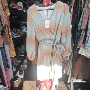 Women's Multicolor Wrap Dress